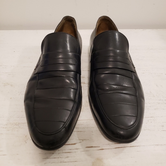 Louis Vuitton Vintage Men's Leather Loafers Size 9-10 Black - Picture 3 of 13